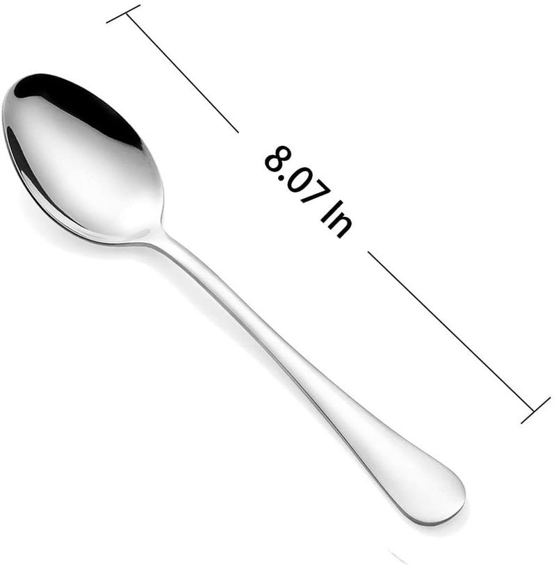 MauSong Dinner Spoons Set of 2, Stainless Steel 8-Inches Serving Silverware Table Spoons Set for Restaurant, Flatware Bulk Utensils Spoons Only Set 2-Piece, Mirror Polished, Dishwasher - Image 2